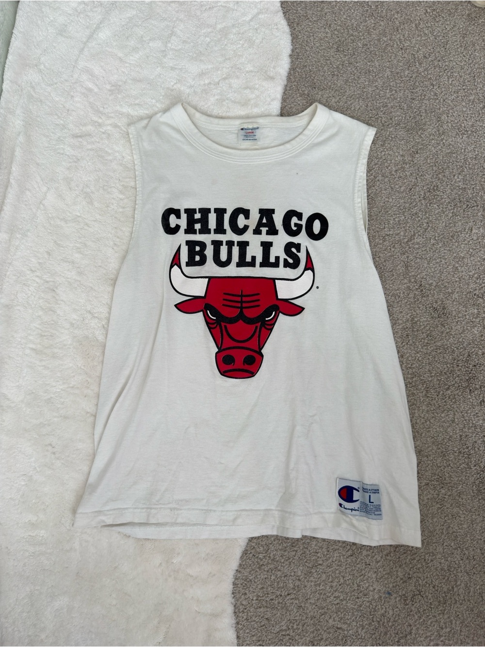 Champion White Tank Top with Red Bulls Graphic